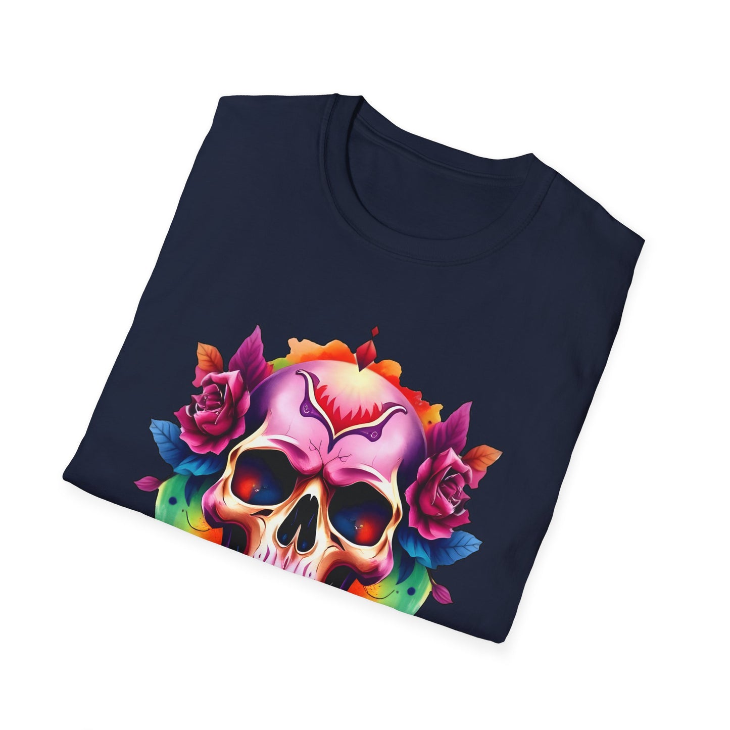 Unisex Softstyle Tee - 'Floral Skull' Perfect for Festivals and Everyday Wear