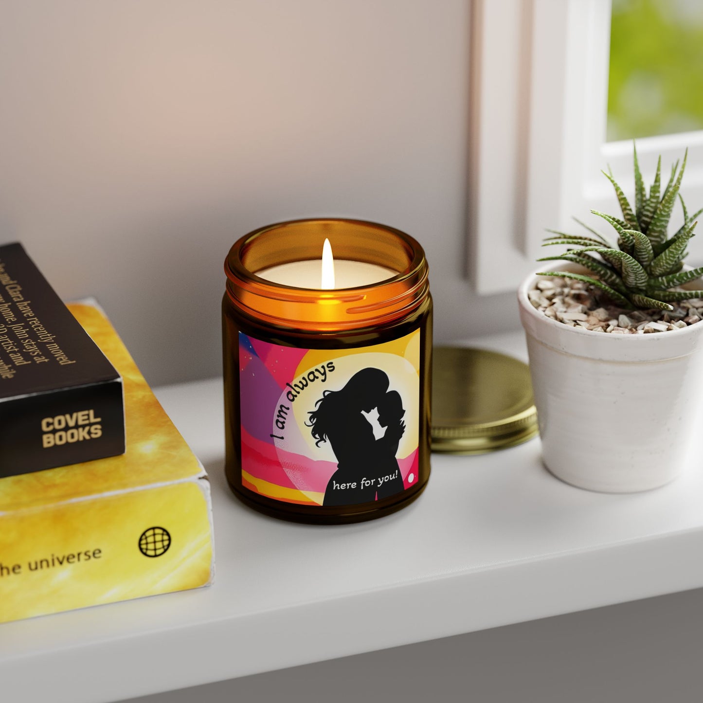 Scented Candle - "I Am Always Here For You" - Coconut Apricot Wax (4oz, 9oz)