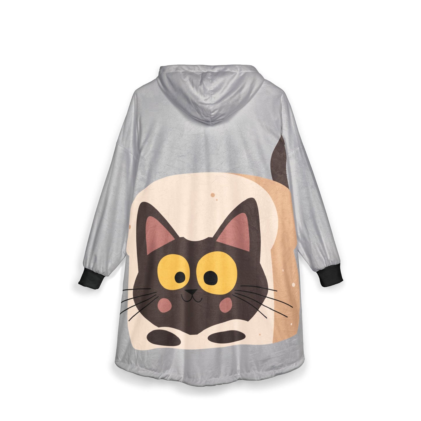 Hooded Blanket 'Cat Bread' - Warm and Cute Unisex Plush Wear