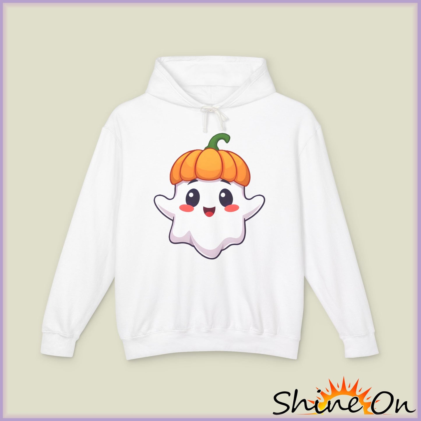Unisex Lightweight Sweatshirt - Adorable Halloween Ghost Hoodie, Fall Fashion, Spooky Season Gift
