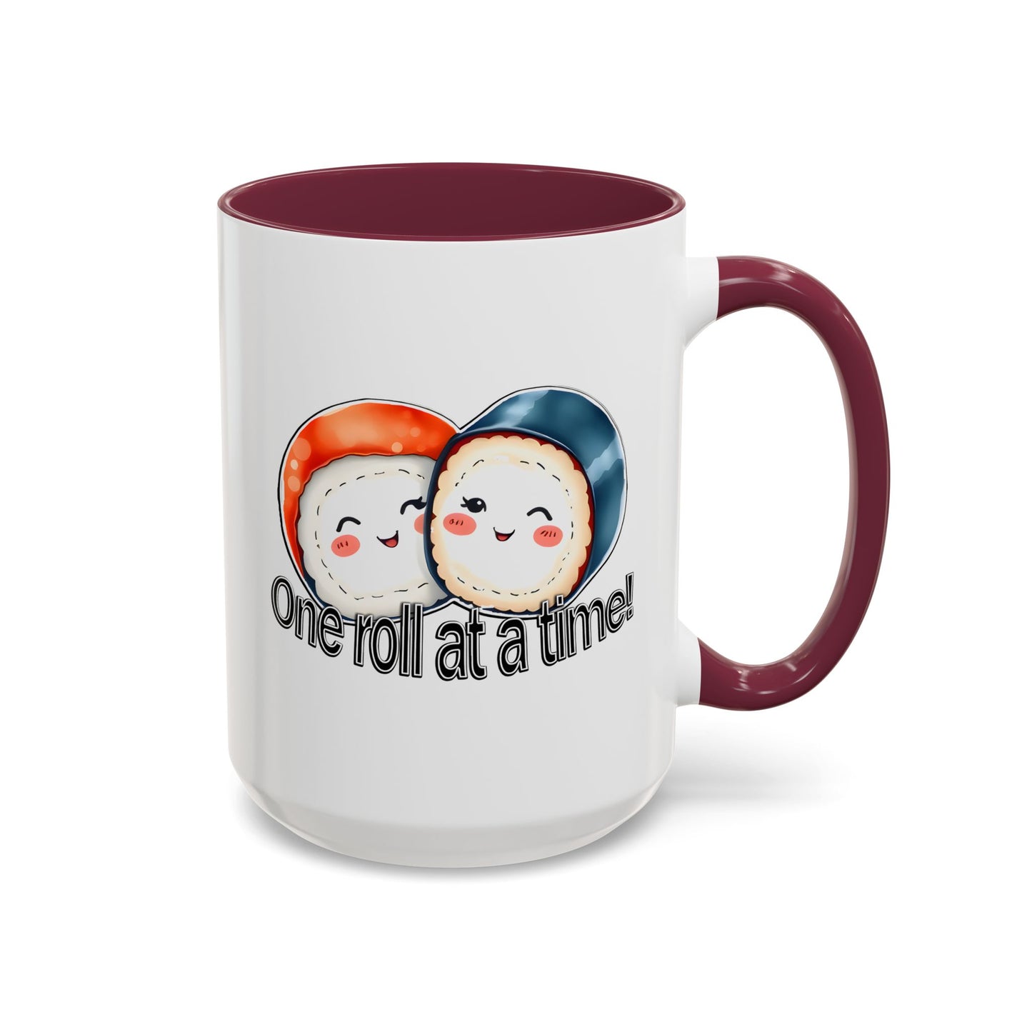 Coffee Mug - "One Roll at a Time" - Colorful Ceramic Coffee Cup, Perfect Gift for Food Lovers