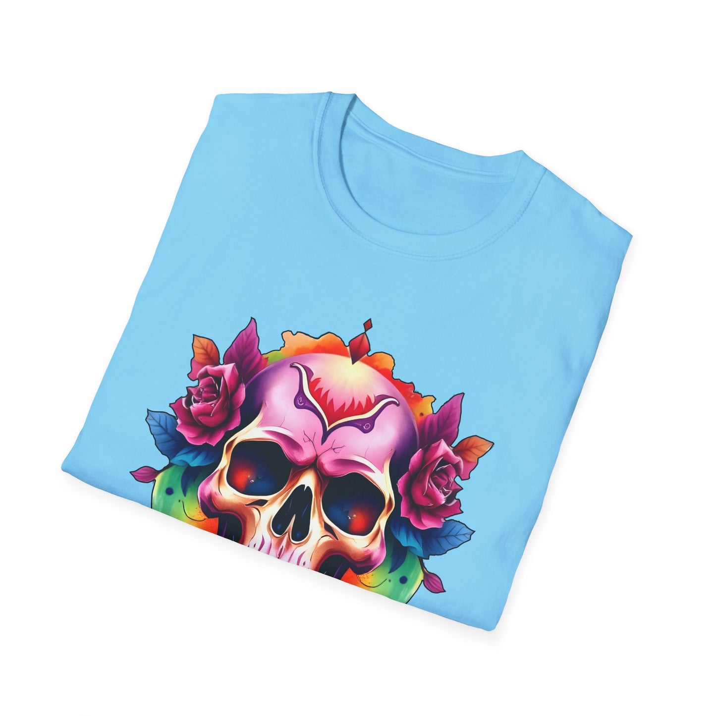 Unisex Softstyle Tee - 'Floral Skull' Perfect for Festivals and Everyday Wear