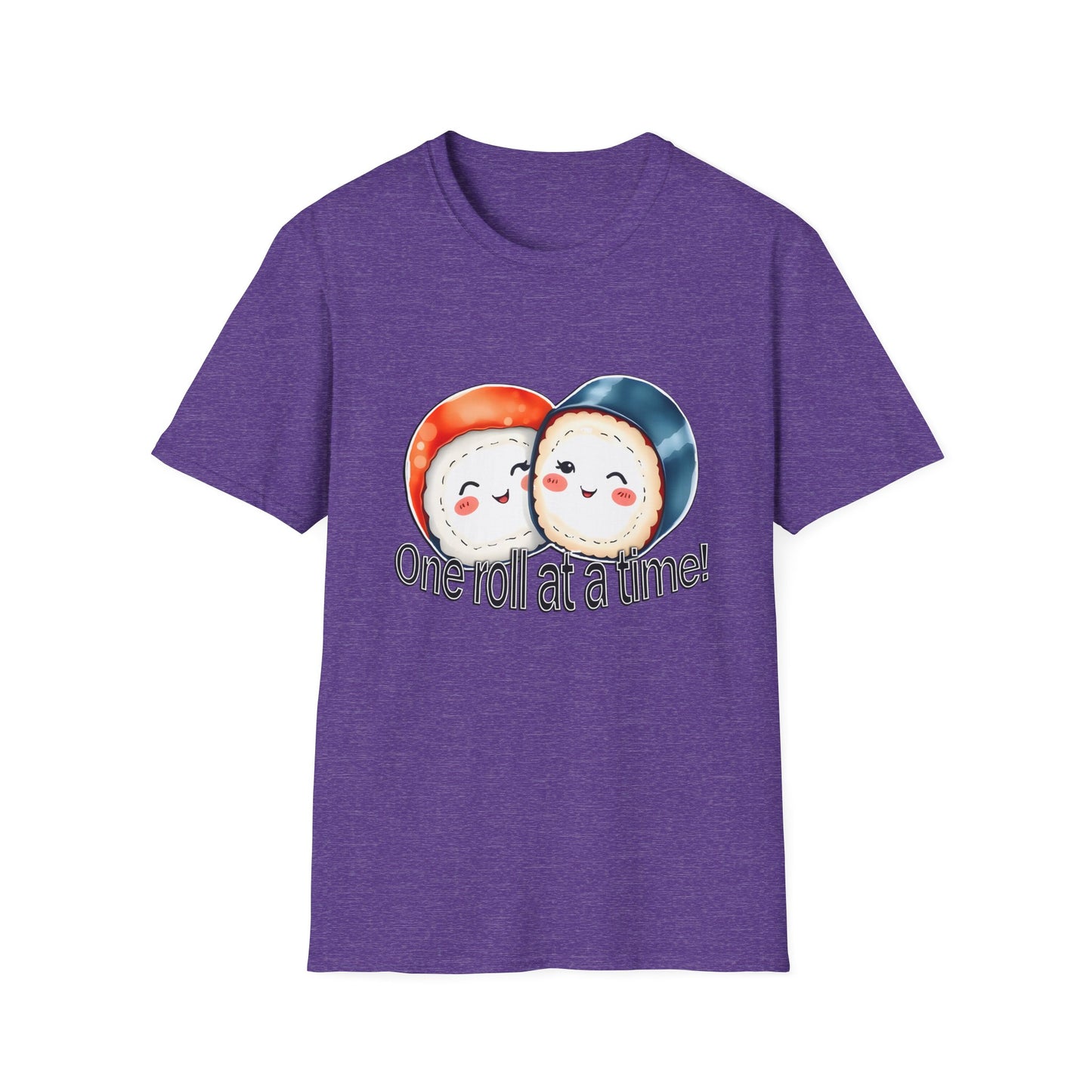 Unisex Softstyle Tee - "One Roll at a Time" -  Cute Sushi T-Shirt for Food Lovers