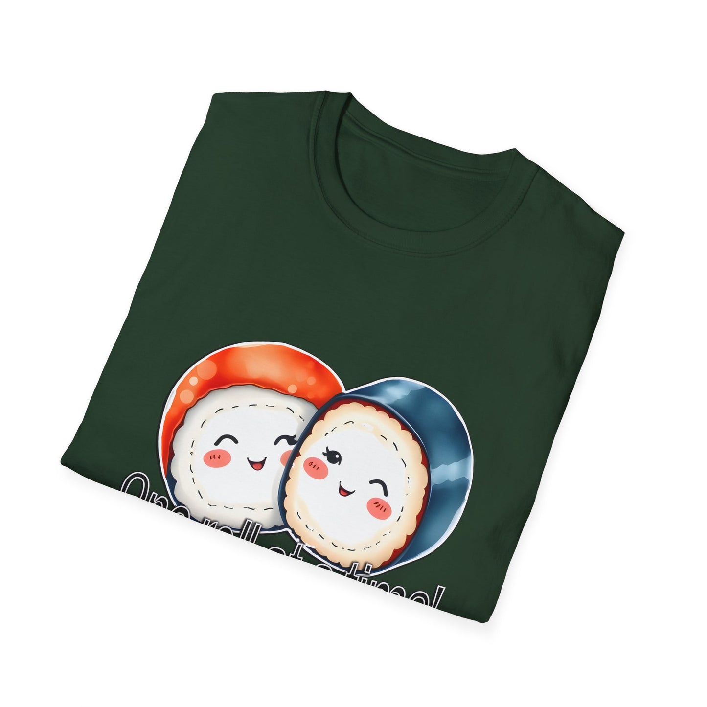 Unisex Softstyle Tee - "One Roll at a Time" -  Cute Sushi T-Shirt for Food Lovers
