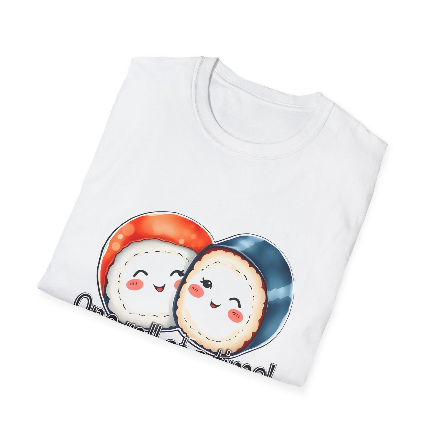 Unisex Softstyle Tee - "One Roll at a Time" -  Cute Sushi T-Shirt for Food Lovers