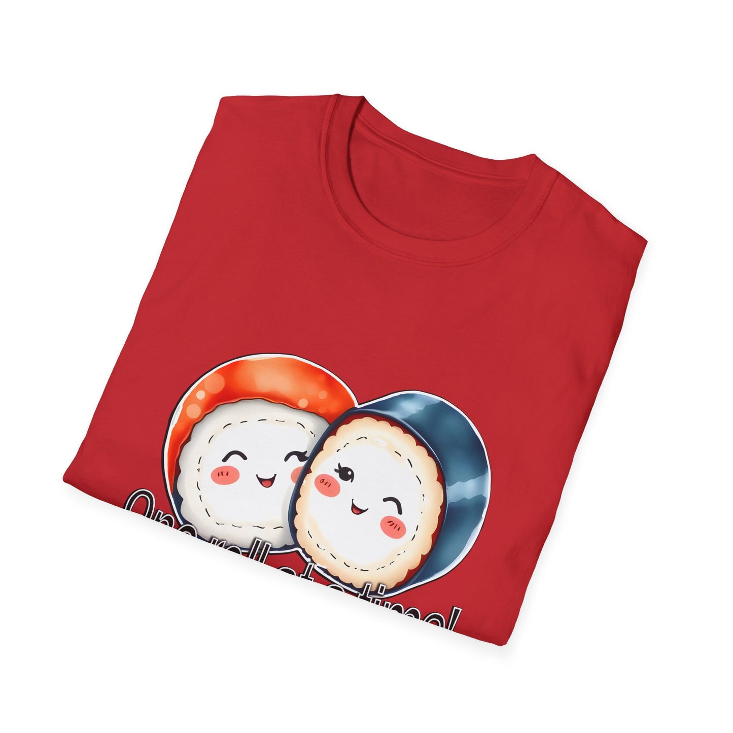 Unisex Softstyle Tee - "One Roll at a Time" -  Cute Sushi T-Shirt for Food Lovers