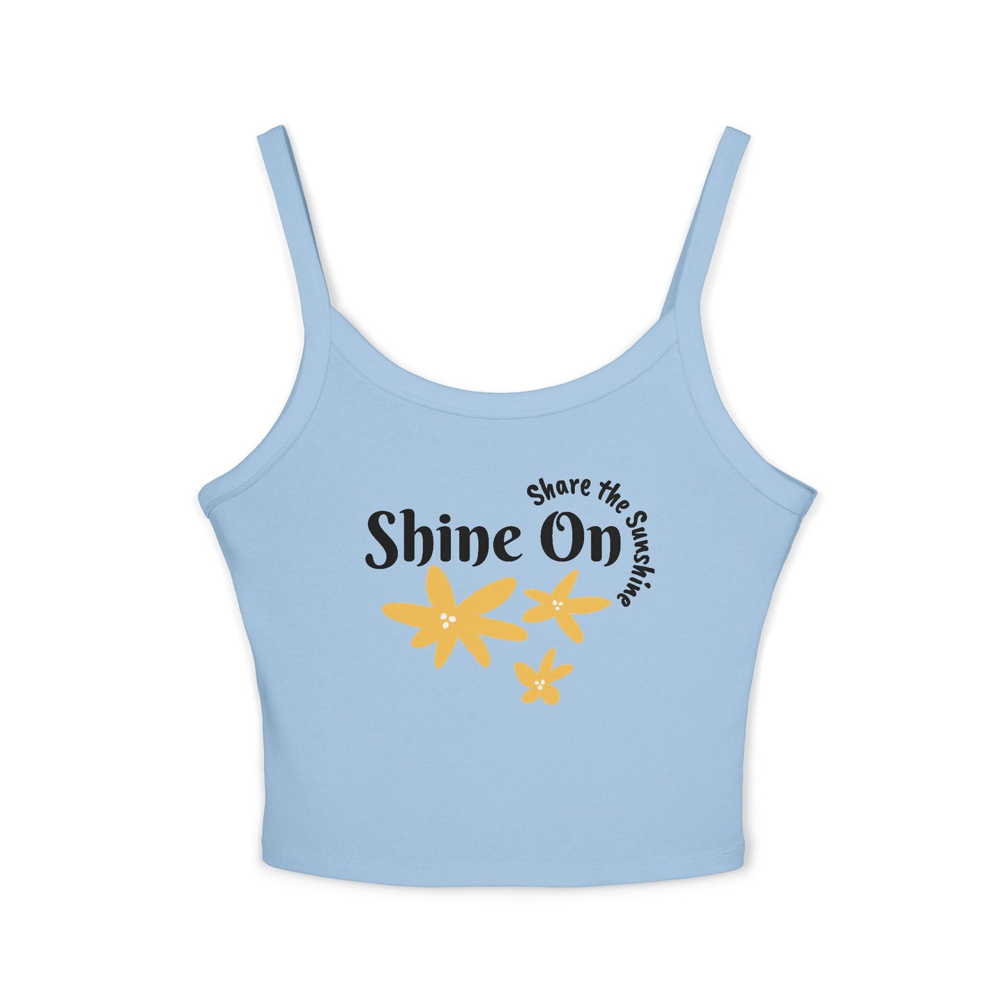 Spaghetti Strap Tank Top - 'Shine On' Floral Design