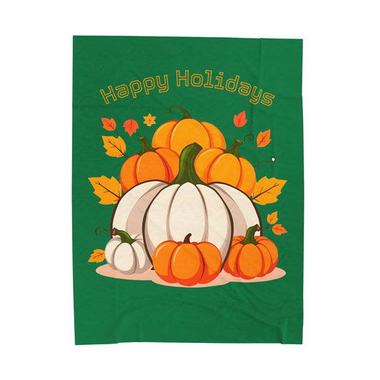 Cozy Pumpkin Plush Blanket - Autumn Throw, Cozy Home Decor, Fall Gift, Halloween Blanket, Holiday Decoration
