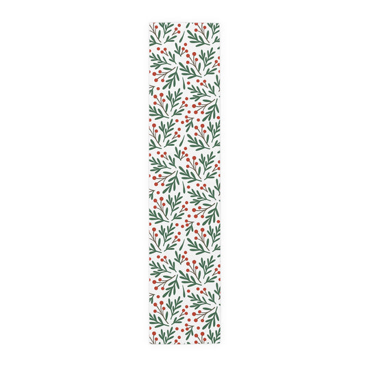 Holiday Berry Sprig Table Runner — Festive Greenery Table Decor