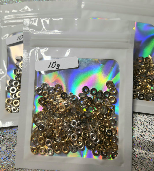 Spacer beads silver/gold - 10 grams