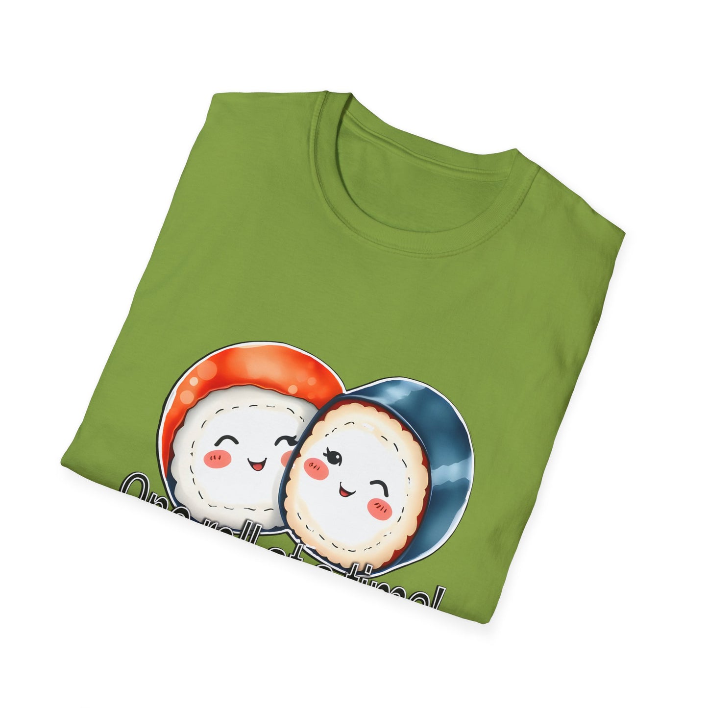 Unisex Softstyle Tee - "One Roll at a Time" -  Cute Sushi T-Shirt for Food Lovers