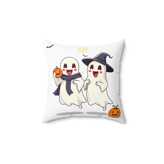 Pillow - Halloween Ghosts Square, Spooky Decor, Seasonal Gift, Cute Throw Pillow, Autumn Home Decoration