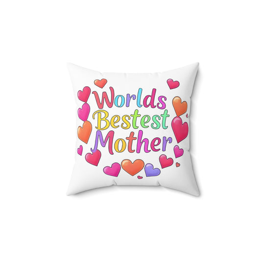For Mum 'Worlds Bestest Mother' - Decorative Pillow