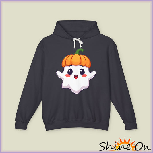 Unisex Lightweight Sweatshirt - Adorable Halloween Ghost Hoodie, Fall Fashion, Spooky Season Gift