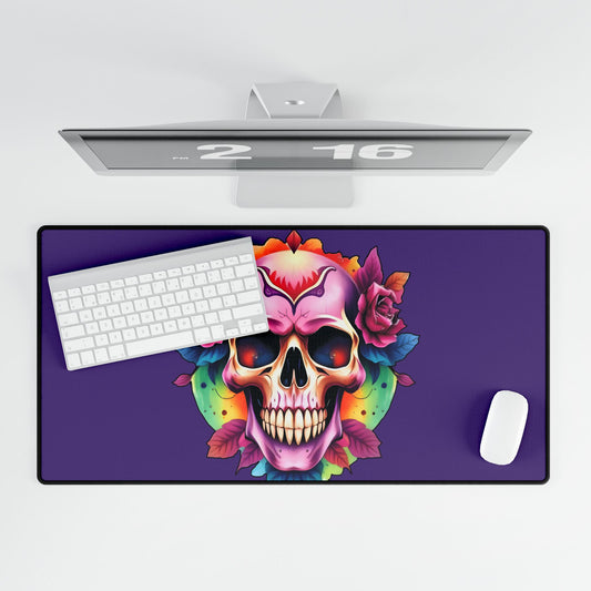 Desk/Mouse Mat 'Colorful Skull' - Vibrant Office Decor