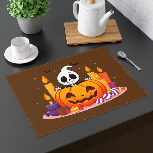 Placemat - Ghost and Pumpkin Design, Fun Dining Decor for Fall Gatherings, Trick-or-Treat Table Setting, Spooky Home [...]