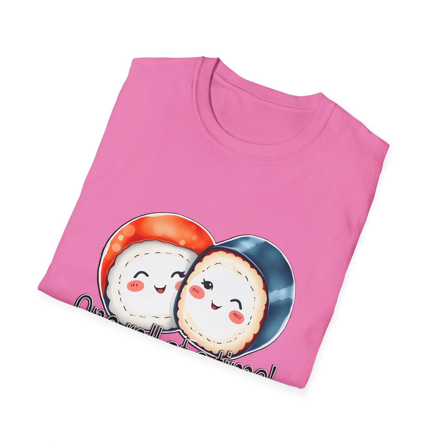 Unisex Softstyle Tee - "One Roll at a Time" -  Cute Sushi T-Shirt for Food Lovers