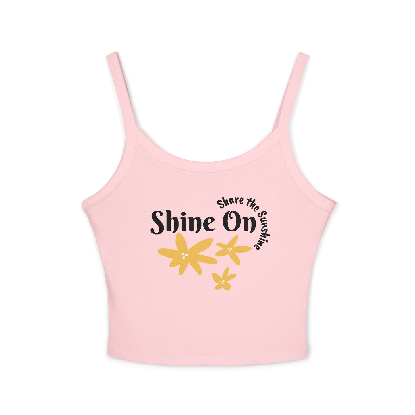 Spaghetti Strap Tank Top - 'Shine On' Floral Design
