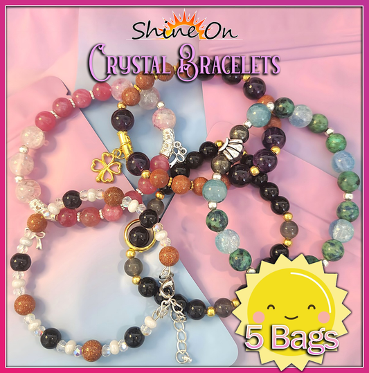 Natural Crystals - Lucky Bracelet Bags (5 bags)